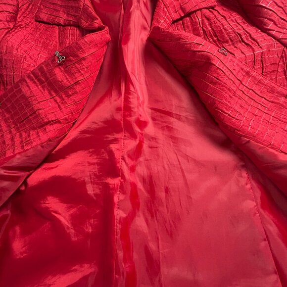 Chico's Womens Red Textured Pattern Blazer Jacket Size 2 Lined Lightweight - Picture 6 of 9